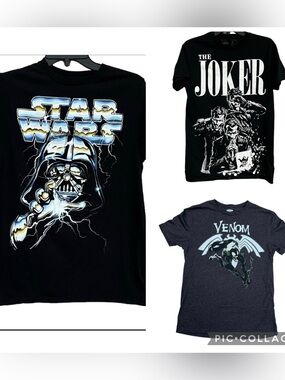 Marvel & DC Comics Men’s Small Short Sleeve Graphic Tshirt Bundle
